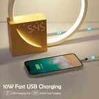 Alarm Clock Wake - up Night Light With White Noise Timing 3 Level Dimmable Touch Table Lamp For Bedroom Beside Lamp - VibraStore