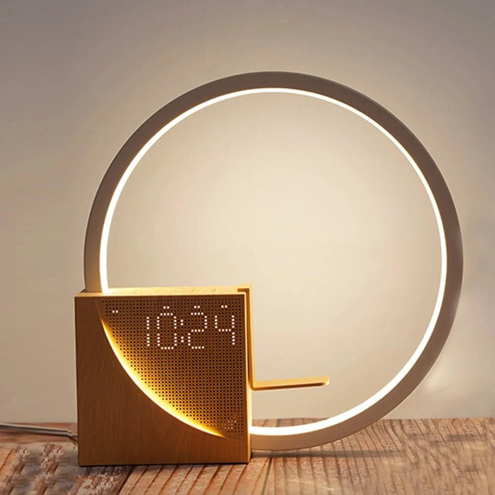 Alarm Clock Wake - up Night Light With White Noise Timing 3 Level Dimmable Touch Table Lamp For Bedroom Beside Lamp - VibraStore