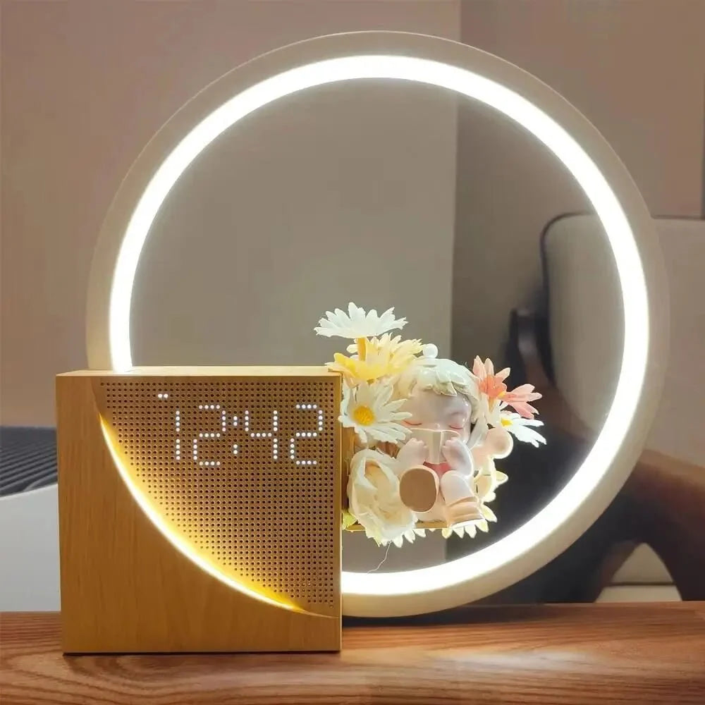 Alarm Clock Wake - up Night Light With White Noise Timing 3 Level Dimmable Touch Table Lamp For Bedroom Beside Lamp - VibraStore