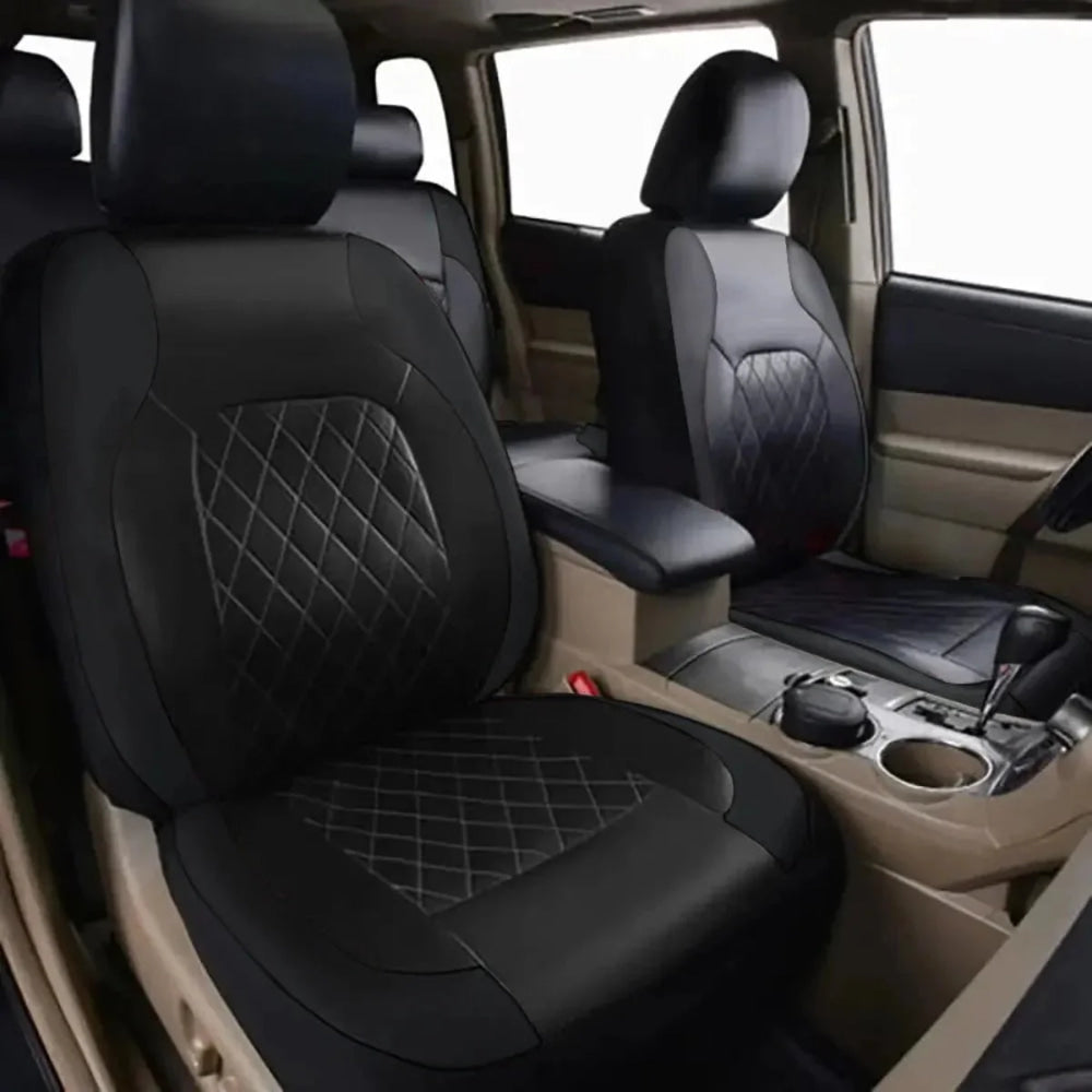 All Season Quited PU Leather Car Seat Cover Full Surrounded Seat Protector Waterproof Universal Fit Sedan Suv Pick - up Truck Seat - VibraStore