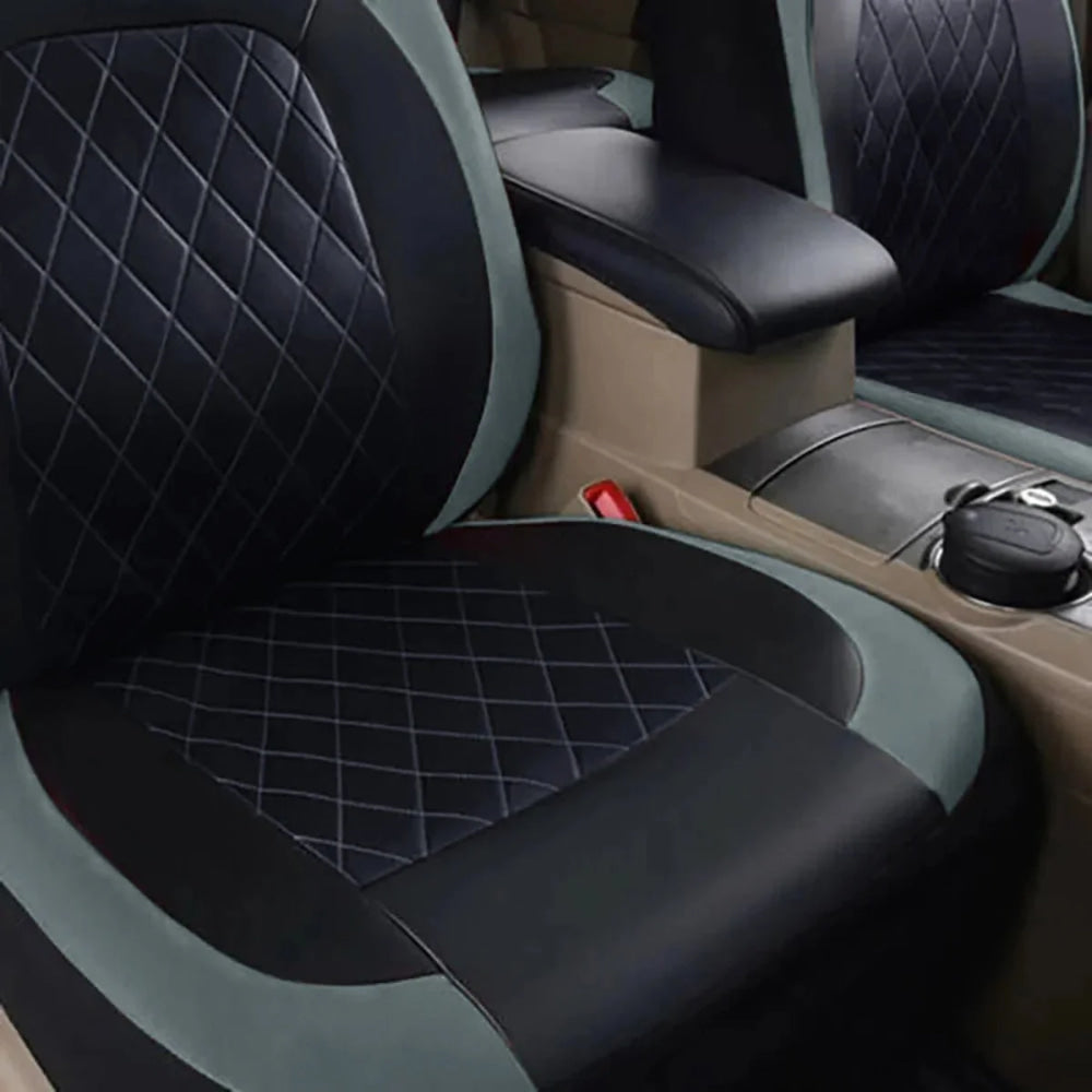 All Season Quited PU Leather Car Seat Cover Full Surrounded Seat Protector Waterproof Universal Fit Sedan Suv Pick - up Truck Seat - VibraStore
