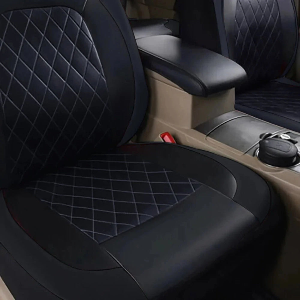 All Season Quited PU Leather Car Seat Cover Full Surrounded Seat Protector Waterproof Universal Fit Sedan Suv Pick - up Truck Seat - VibraStore