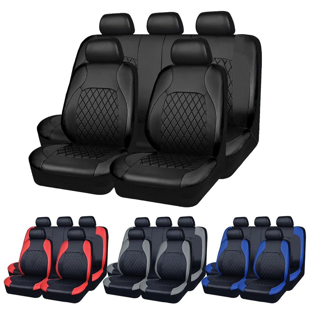 All Season Quited PU Leather Car Seat Cover Full Surrounded Seat Protector Waterproof Universal Fit Sedan Suv Pick - up Truck Seat - VibraStore