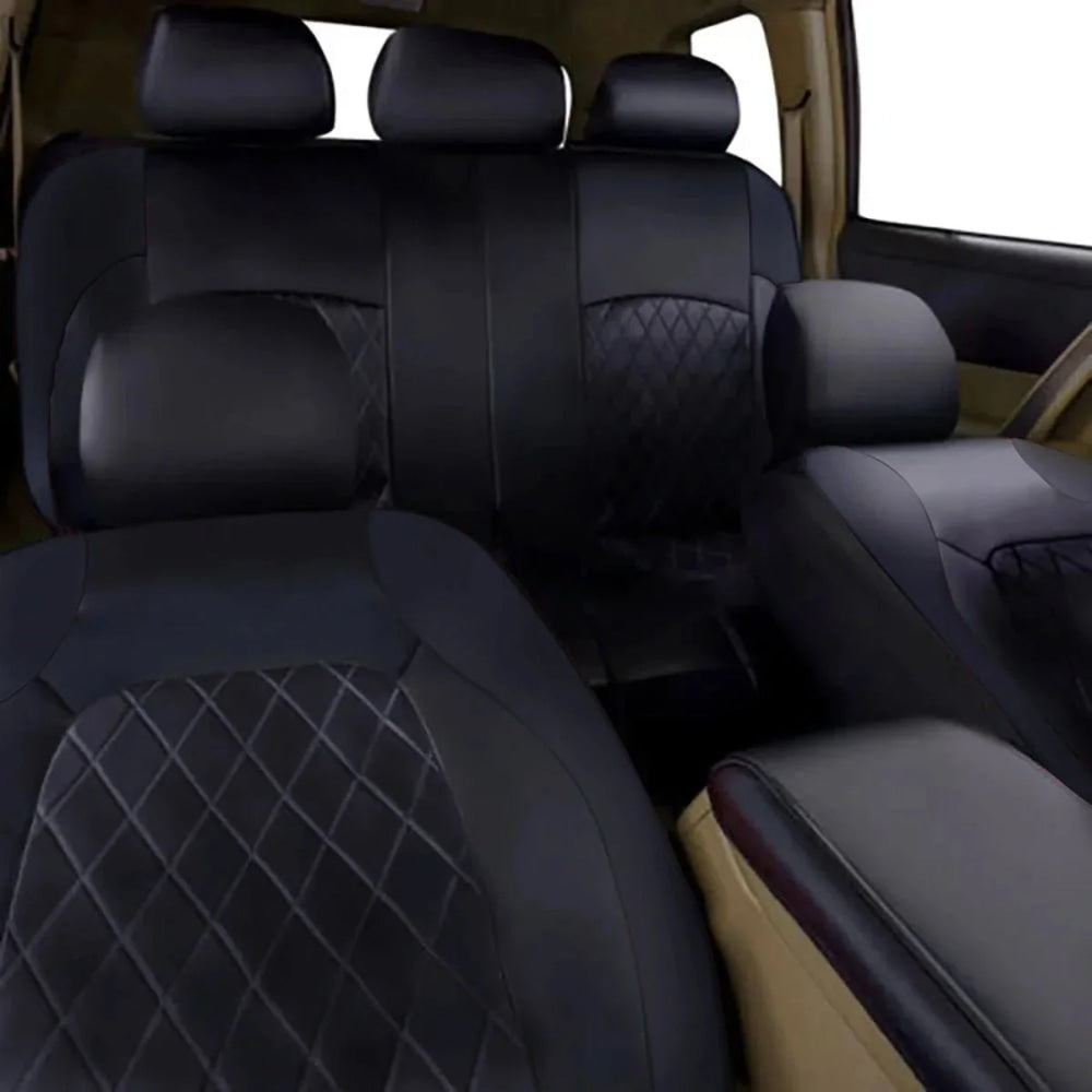 All Season Quited PU Leather Car Seat Cover Full Surrounded Seat Protector Waterproof Universal Fit Sedan Suv Pick - up Truck Seat - VibraStore