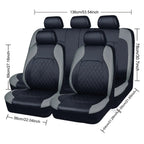 All Season Quited PU Leather Car Seat Cover Full Surrounded Seat Protector Waterproof Universal Fit Sedan Suv Pick - up Truck Seat - VibraStore