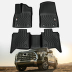 All - Weather TPE Front And Rear Row Floor Liners Floor Mats Fit For Toyota Tundra CrewMax Cab 2022 - 2025, Custom Fit Tundra Car Mats 20484 - VibraStore