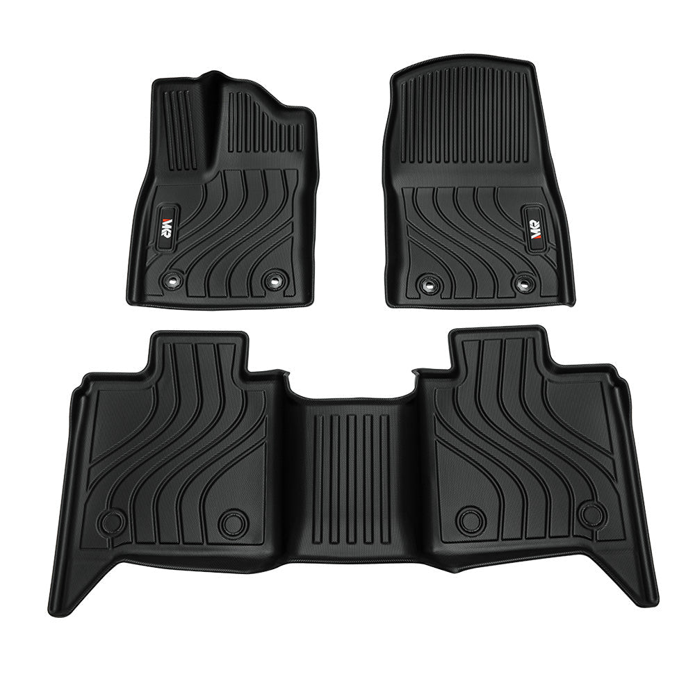 All - Weather TPE Front And Rear Row Floor Liners Floor Mats Fit For Toyota Tundra CrewMax Cab 2022 - 2025, Custom Fit Tundra Car Mats 20484 - VibraStore