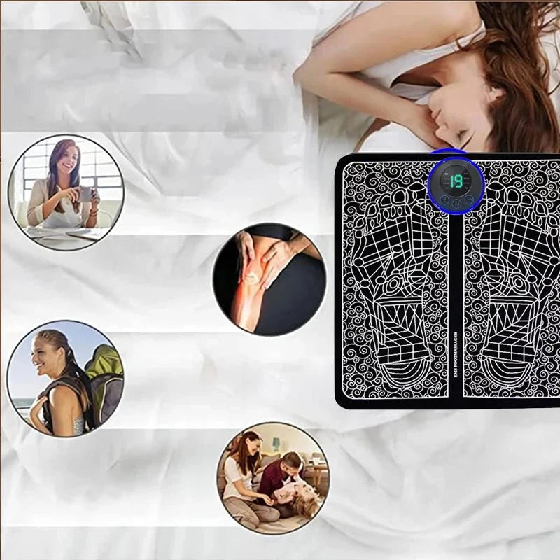 Almohadilla masajeadora de pies eléctrica, entrenador de relajación de masaje muscular para masaje, Fitness, deporte al aire libre, relajación familiar en casa - VibraStore