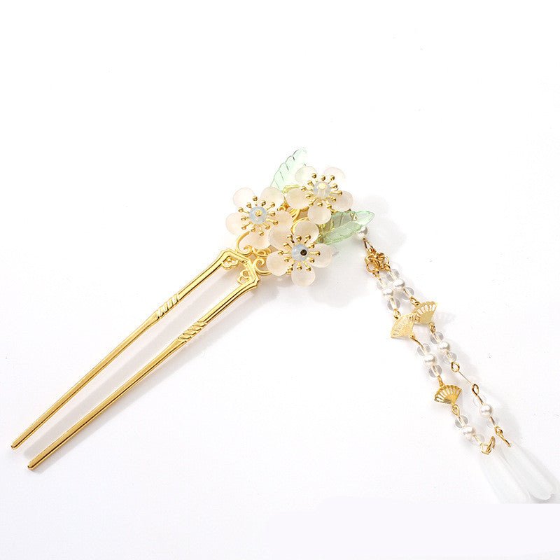 Antique Hanfu Headdress Tassel Bride Hairpin Step Shaking Insert Comb Hair Jewelry - VibraStore