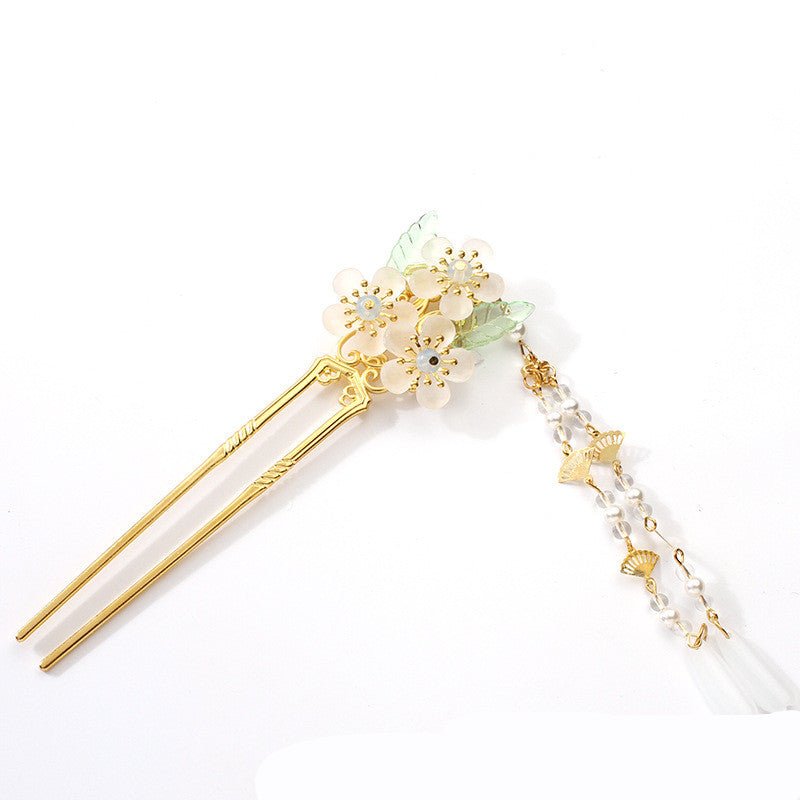 Antique Hanfu Headdress Tassel Bride Hairpin Step Shaking Insert Comb Hair Jewelry - VibraStore