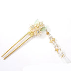 Antique Hanfu Headdress Tassel Bride Hairpin Step Shaking Insert Comb Hair Jewelry - VibraStore