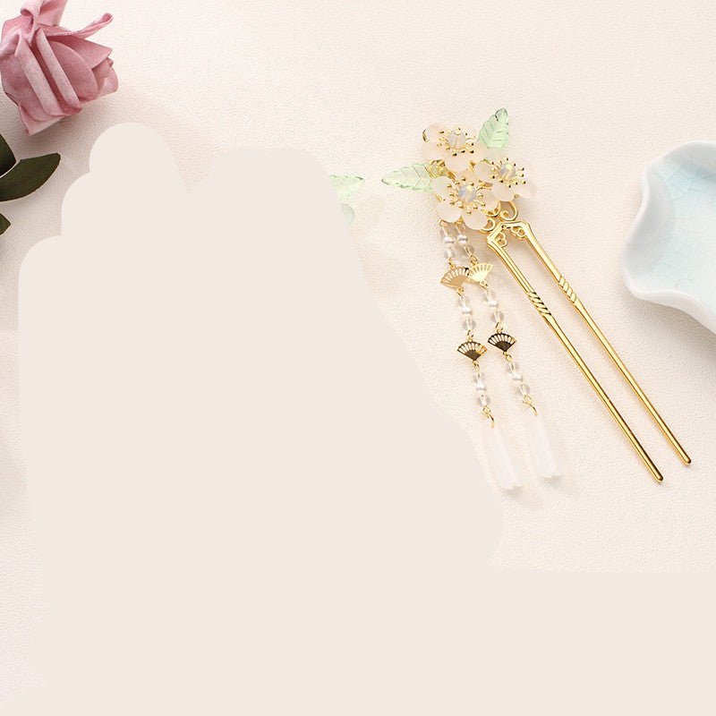 Antique Hanfu Headdress Tassel Bride Hairpin Step Shaking Insert Comb Hair Jewelry - VibraStore