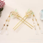 Antique Hanfu Headdress Tassel Bride Hairpin Step Shaking Insert Comb Hair Jewelry - VibraStore