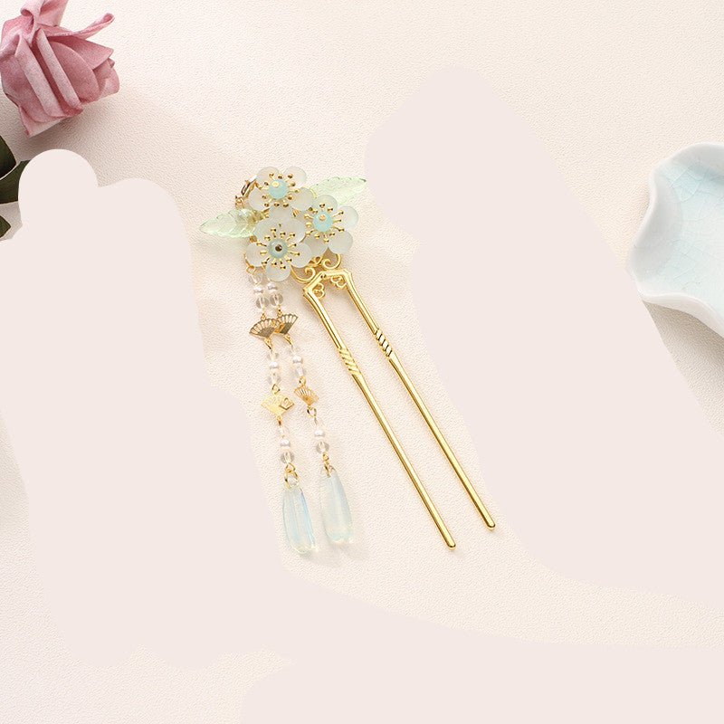 Antique Hanfu Headdress Tassel Bride Hairpin Step Shaking Insert Comb Hair Jewelry - VibraStore