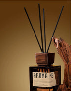 Aromame Wooden Lid Essential Oil Long - Lasting Fire - Free Rattan - VibraStore