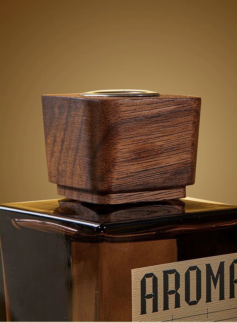 Aromame Wooden Lid Essential Oil Long - Lasting Fire - Free Rattan - VibraStore