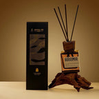 Aromame Wooden Lid Essential Oil Long - Lasting Fire - Free Rattan - VibraStore