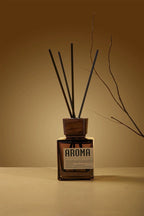 Aromame Wooden Lid Essential Oil Long - Lasting Fire - Free Rattan - VibraStore