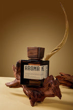 Aromame Wooden Lid Essential Oil Long - Lasting Fire - Free Rattan - VibraStore