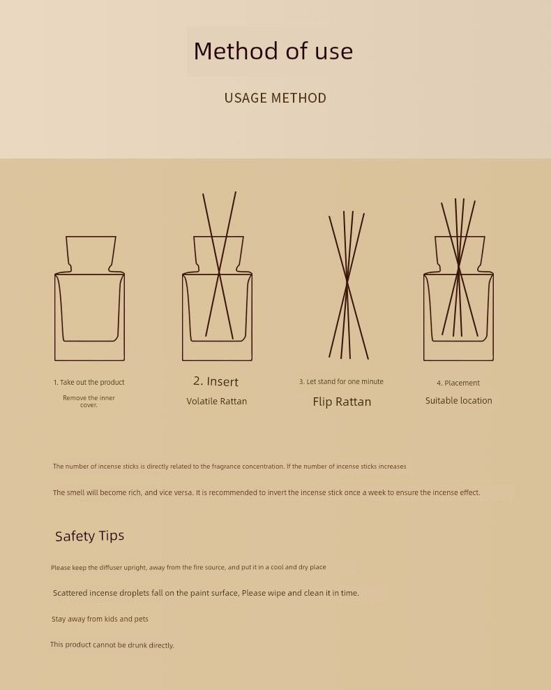 Aromame Wooden Lid Essential Oil Long - Lasting Fire - Free Rattan - VibraStore