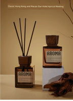 Aromame Wooden Lid Essential Oil Long - Lasting Fire - Free Rattan - VibraStore