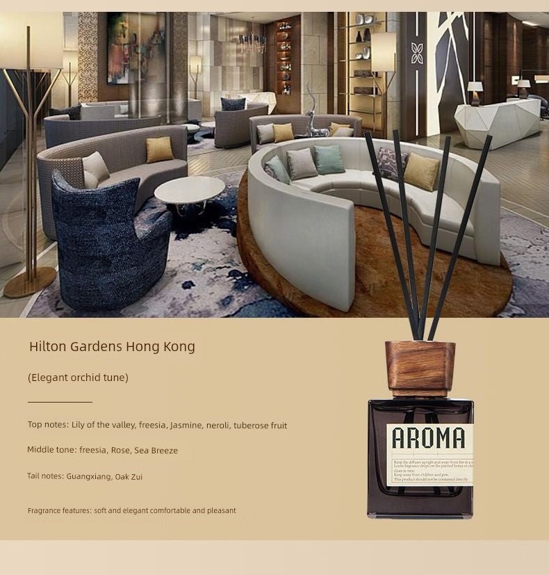 Aromame Wooden Lid Essential Oil Long - Lasting Fire - Free Rattan - VibraStore