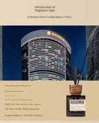 Aromame Wooden Lid Essential Oil Long - Lasting Fire - Free Rattan - VibraStore