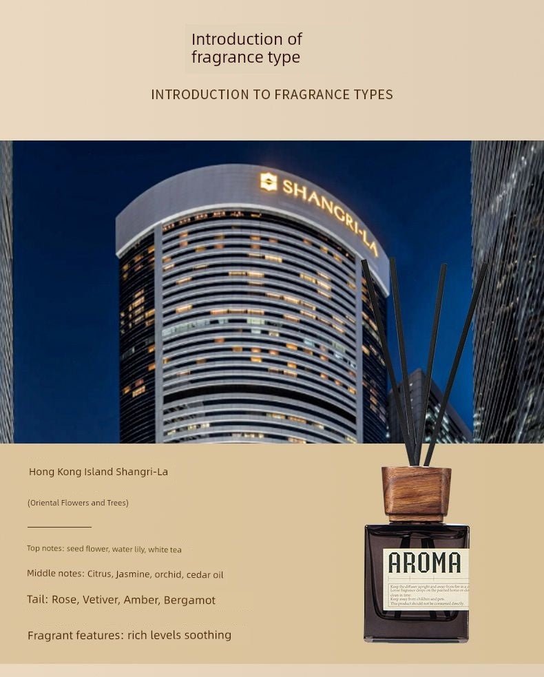 Aromame Wooden Lid Essential Oil Long - Lasting Fire - Free Rattan - VibraStore