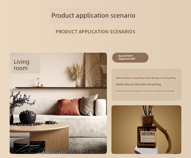 Aromame Wooden Lid Essential Oil Long - Lasting Fire - Free Rattan - VibraStore