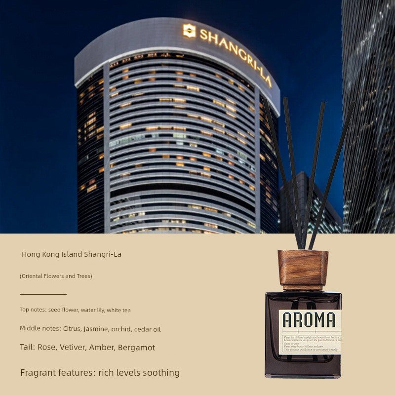 Aromame Wooden Lid Essential Oil Long - Lasting Fire - Free Rattan - VibraStore