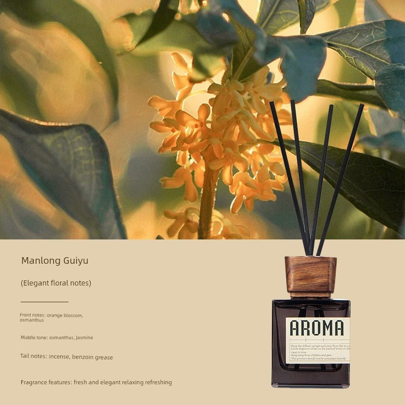 Aromame Wooden Lid Essential Oil Long - Lasting Fire - Free Rattan - VibraStore