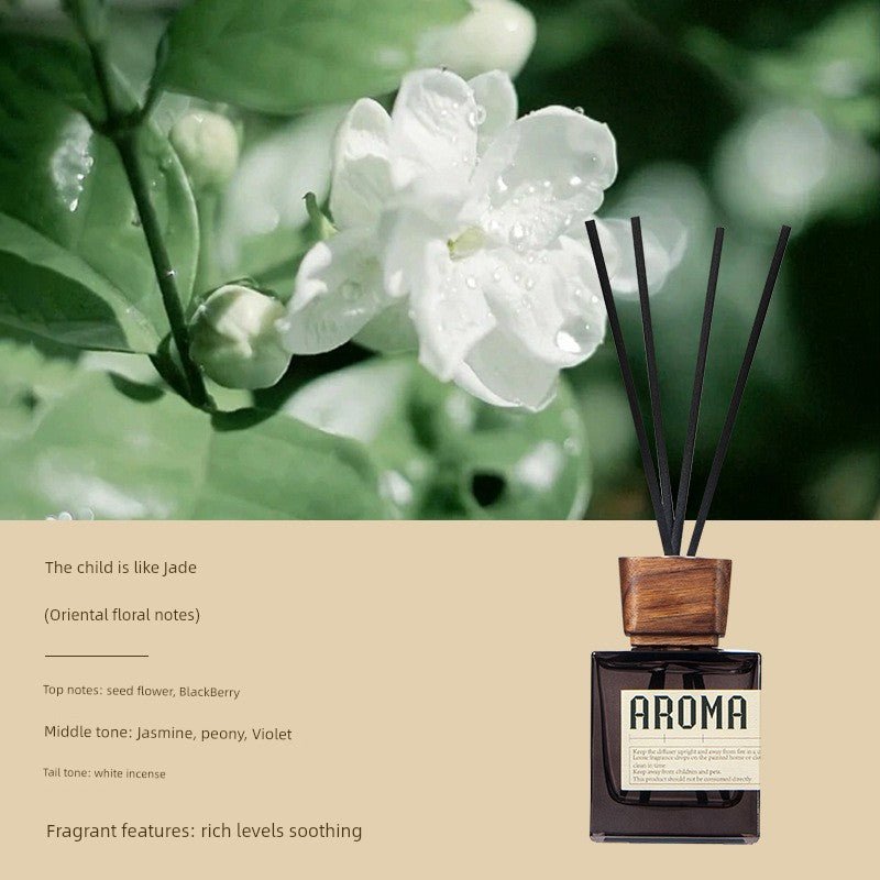 Aromame Wooden Lid Essential Oil Long - Lasting Fire - Free Rattan - VibraStore