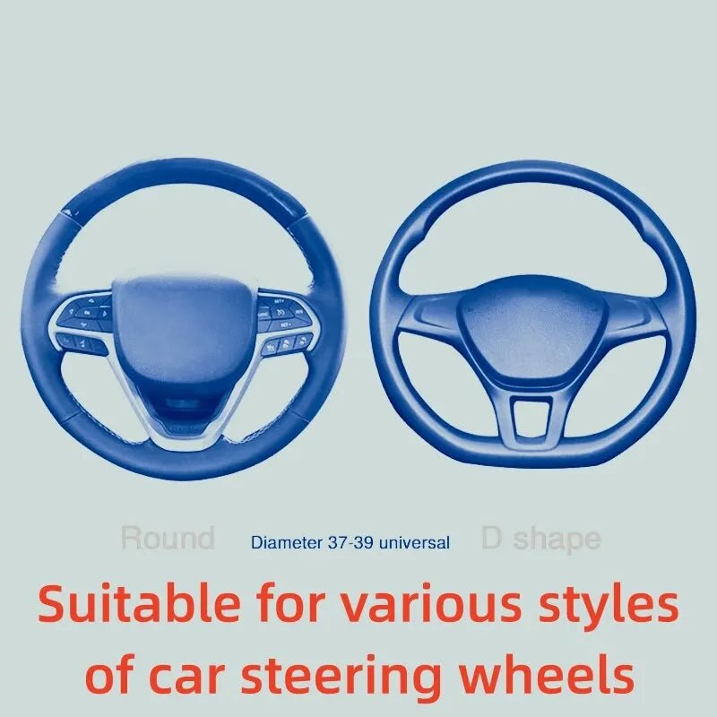 Automotive All Season Universal Steering Wheel Cover Artificial Leather Embossed Wear Resistant Elastic Automotive Interior - VibraStore