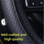 Automotive All Season Universal Steering Wheel Cover Artificial Leather Embossed Wear Resistant Elastic Automotive Interior - VibraStore