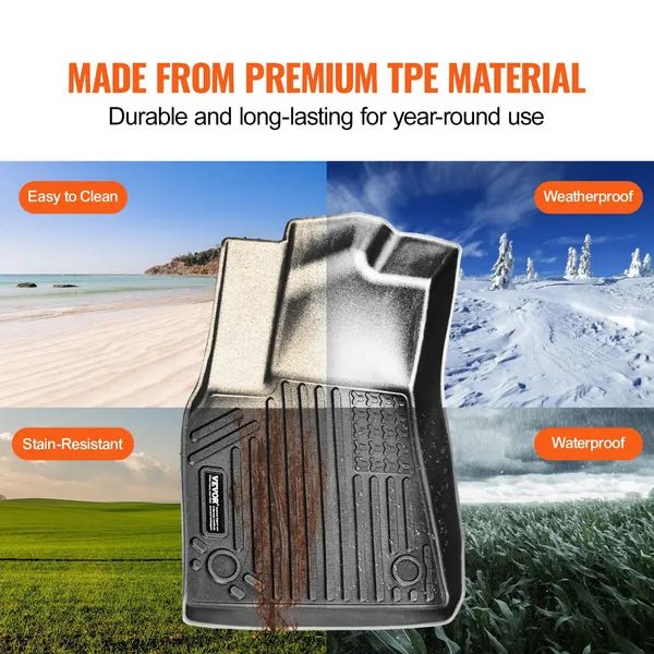Automotive Floor Mats Fits For Tesla Model Y 2021 - 2024 3 Pcs TPE Liners - VibraStore