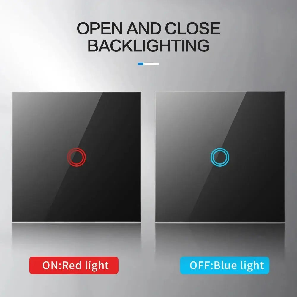 AXUS EU Touch Switch Led Panel Wall Light Switches Tempered Crystal Glass Lamp Sensor Switch 1/2/3 Gang Interruttore AC100 - 240V - VibraStore
