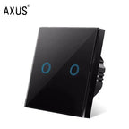 AXUS EU Touch Switch Led Panel Wall Light Switches Tempered Crystal Glass Lamp Sensor Switch 1/2/3 Gang Interruttore AC100 - 240V - VibraStore