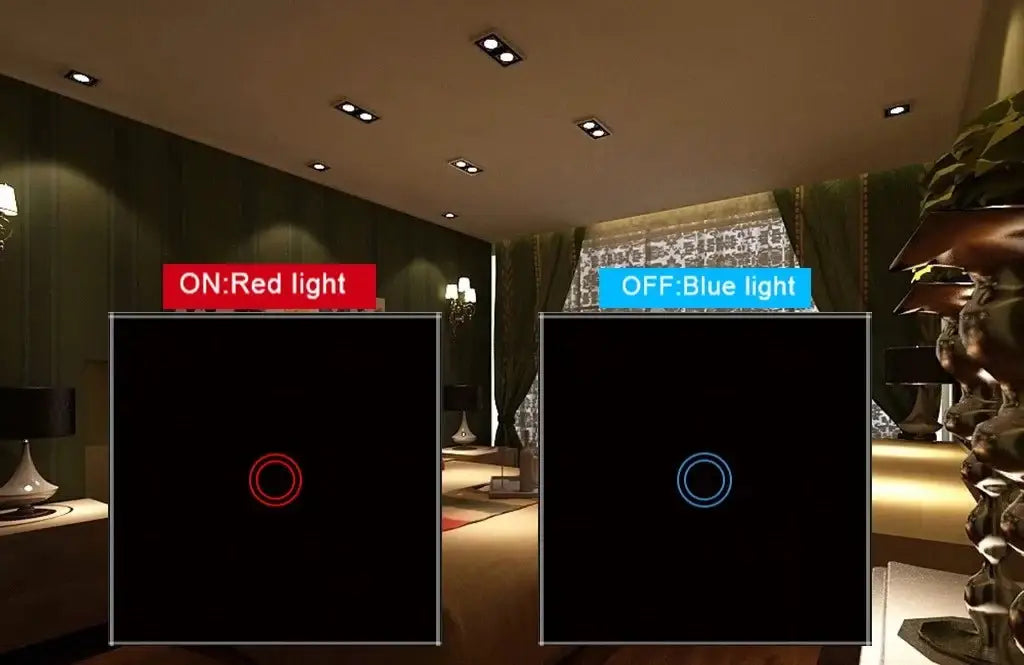 AXUS EU Touch Switch Led Panel Wall Light Switches Tempered Crystal Glass Lamp Sensor Switch 1/2/3 Gang Interruttore AC100 - 240V - VibraStore