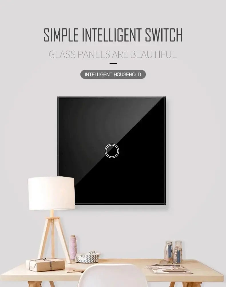 AXUS EU Touch Switch Led Panel Wall Light Switches Tempered Crystal Glass Lamp Sensor Switch 1/2/3 Gang Interruttore AC100 - 240V - VibraStore