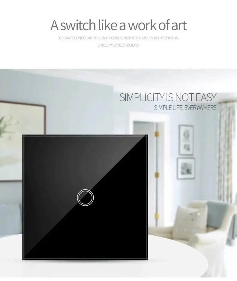AXUS EU Touch Switch Led Panel Wall Light Switches Tempered Crystal Glass Lamp Sensor Switch 1/2/3 Gang Interruttore AC100 - 240V - VibraStore
