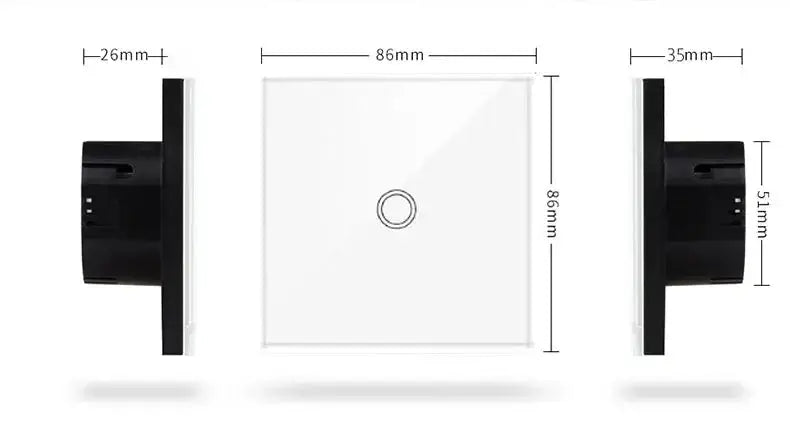 AXUS EU Touch Switch Led Panel Wall Light Switches Tempered Crystal Glass Lamp Sensor Switch 1/2/3 Gang Interruttore AC100 - 240V - VibraStore