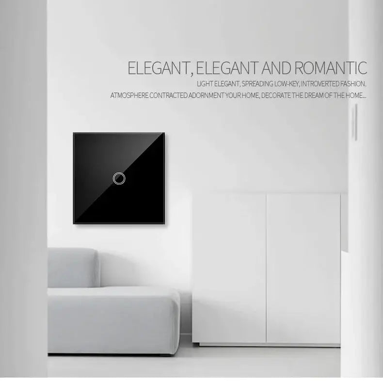 AXUS EU Touch Switch Led Panel Wall Light Switches Tempered Crystal Glass Lamp Sensor Switch 1/2/3 Gang Interruttore AC100 - 240V - VibraStore