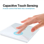 AXUS EU Touch Switch Led Panel Wall Light Switches Tempered Crystal Glass Lamp Sensor Switch 1/2/3 Gang Interruttore AC100 - 240V - VibraStore