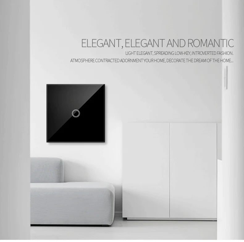 AXUS EU Touch Switch Led Panel Wall Light Switches Tempered Crystal Glass Lamp Sensor Switch 1/2/3 Gang Interruttore AC100 - 240V - VibraStore