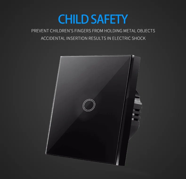 AXUS EU Touch Switch Led Panel Wall Light Switches Tempered Crystal Glass Lamp Sensor Switch 1/2/3 Gang Interruttore AC100 - 240V - VibraStore