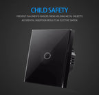 AXUS EU Touch Switch Led Panel Wall Light Switches Tempered Crystal Glass Lamp Sensor Switch 1/2/3 Gang Interruttore AC100 - 240V - VibraStore