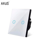 AXUS EU Touch Switch Led Panel Wall Light Switches Tempered Crystal Glass Lamp Sensor Switch 1/2/3 Gang Interruttore AC100 - 240V - VibraStore
