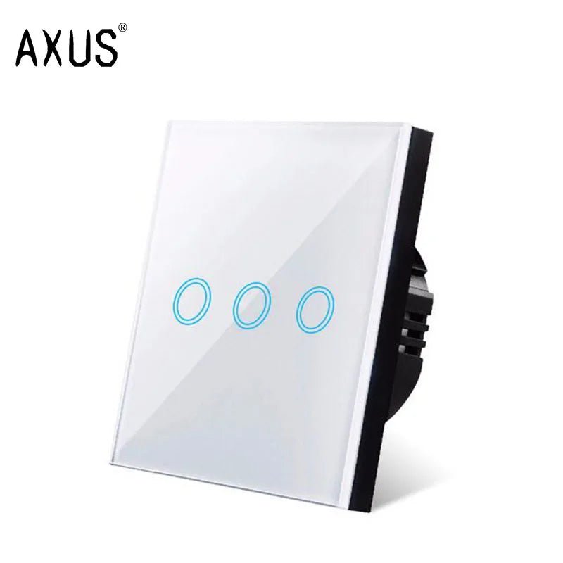 AXUS EU Touch Switch Led Panel Wall Light Switches Tempered Crystal Glass Lamp Sensor Switch 1/2/3 Gang Interruttore AC100 - 240V - VibraStore