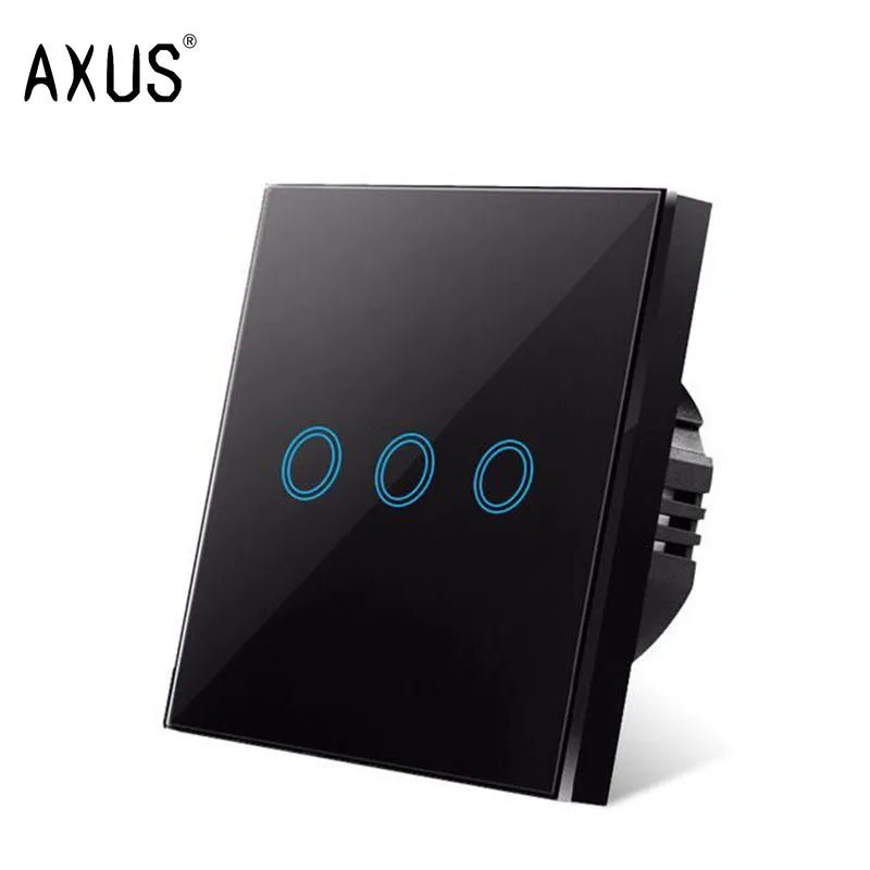 AXUS EU Touch Switch Led Panel Wall Light Switches Tempered Crystal Glass Lamp Sensor Switch 1/2/3 Gang Interruttore AC100 - 240V - VibraStore