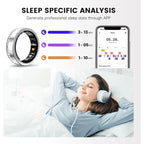 Smart Ring For Women Luxury Elegant Diamond Ring With Visible Tech Core Heart Rate Sleep Tracker Fitness Health Monitor IP68 Waterproof Compatible